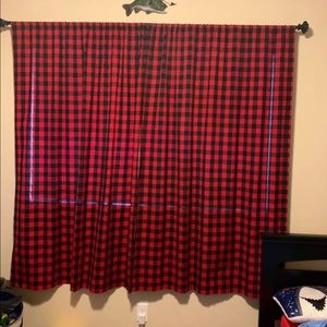 Custom buffalo plaid curtains
